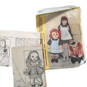 VTG 70s McCall's Raggedy Ann & Andy Doll Alison Wonderland Sewing Pattern Lot